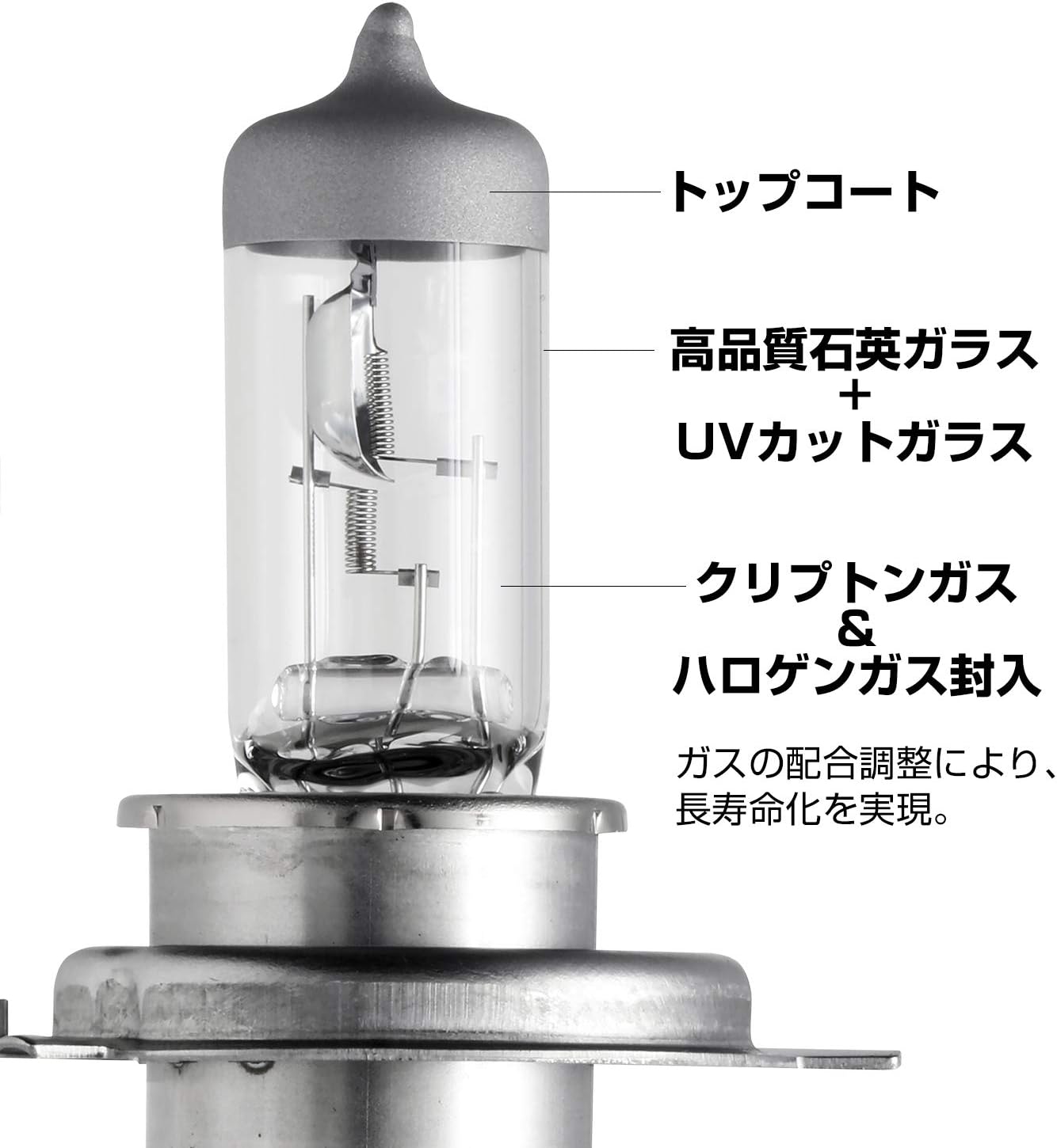 Detalle 1 de PIAA HS604 H4ハロゲンバルブ 3200K 車検対応 12V 60/55W 2個入り