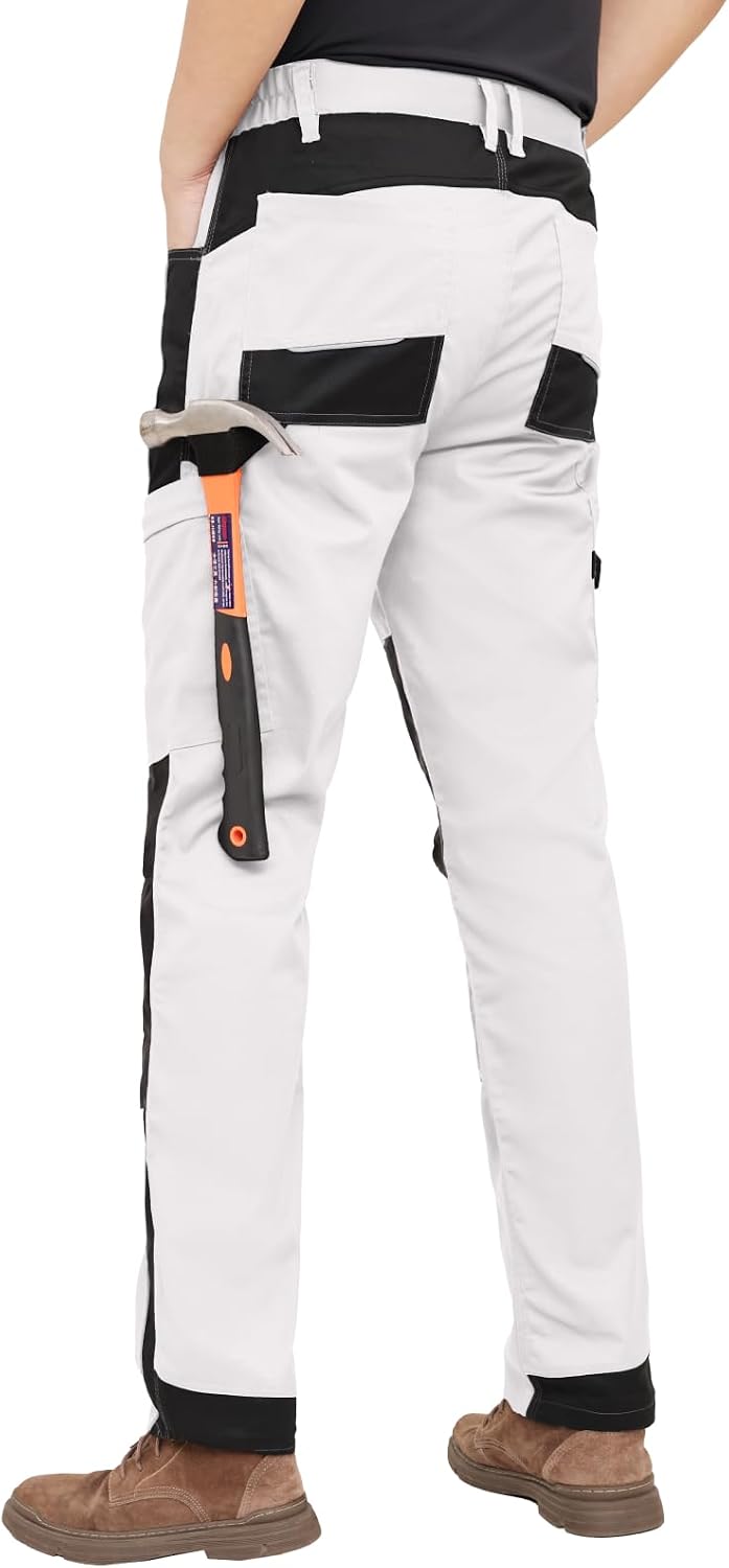 Detalle de WORK IDEA Pantaloni da Lavoro da Uomo in Stretch con Numerose Tasche e Tasche per Attrezzi
