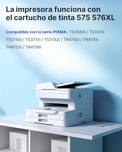 Detalle de Heroil PG-575 CL-576 XL: Cartucce d'inchiostro di ricambio 2-Pack per Canon PIXMA TS3550i/TS3551i/TS3750i/TR4750i (Nero + Colore)