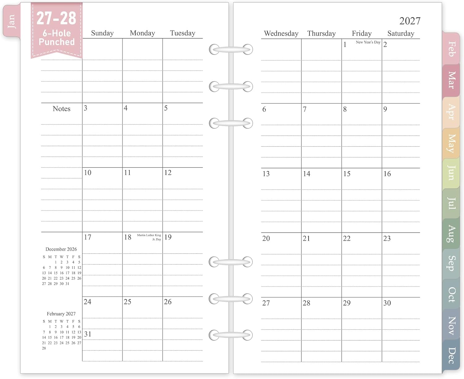 Detalle de Monthly Planner Refill, 2027-2028