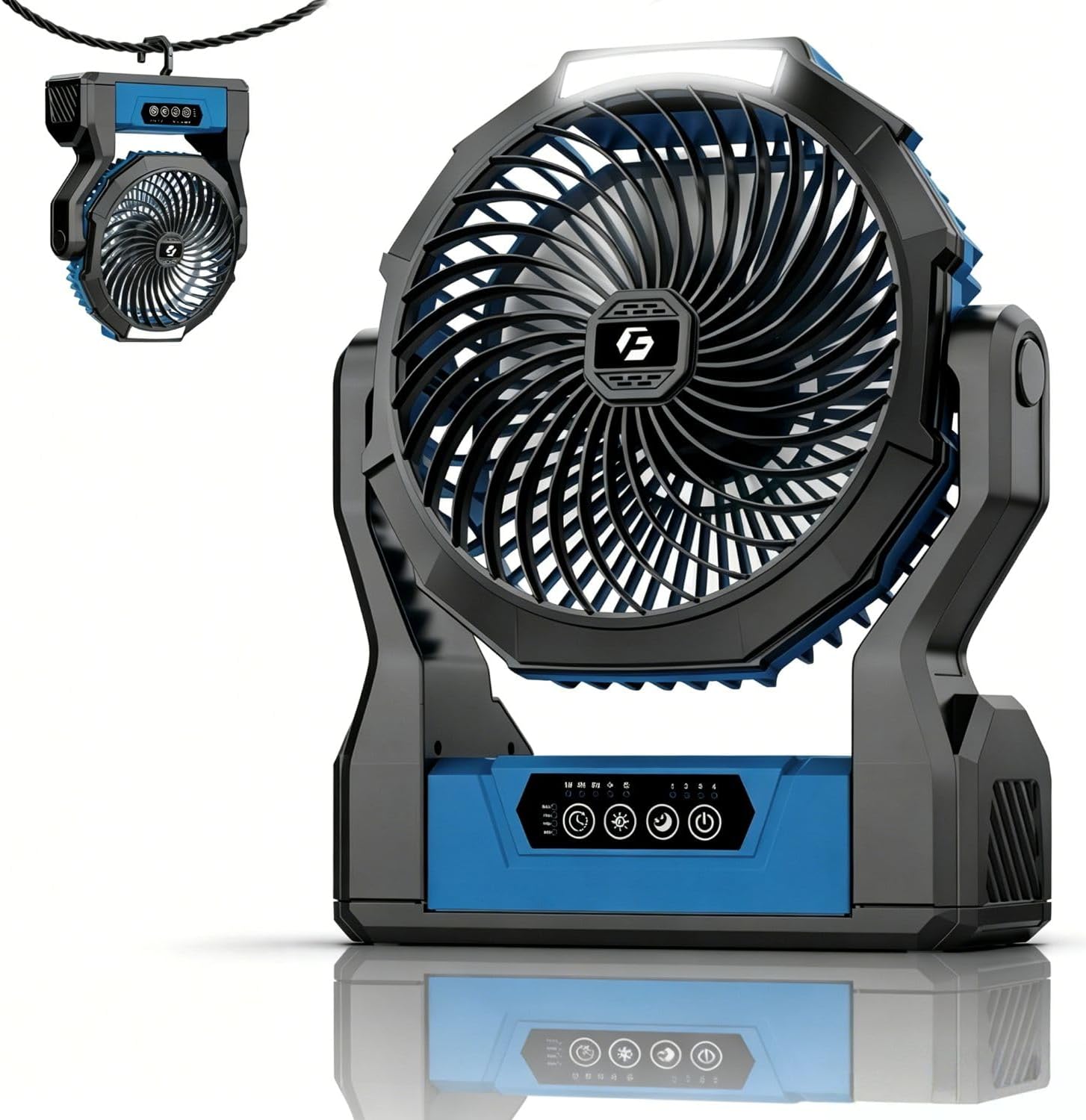 Thumbnail 6 de XZK 24000mAh Rechargeable Camping Fan with LED Light — 64H Runtime, Portable Tent Fan