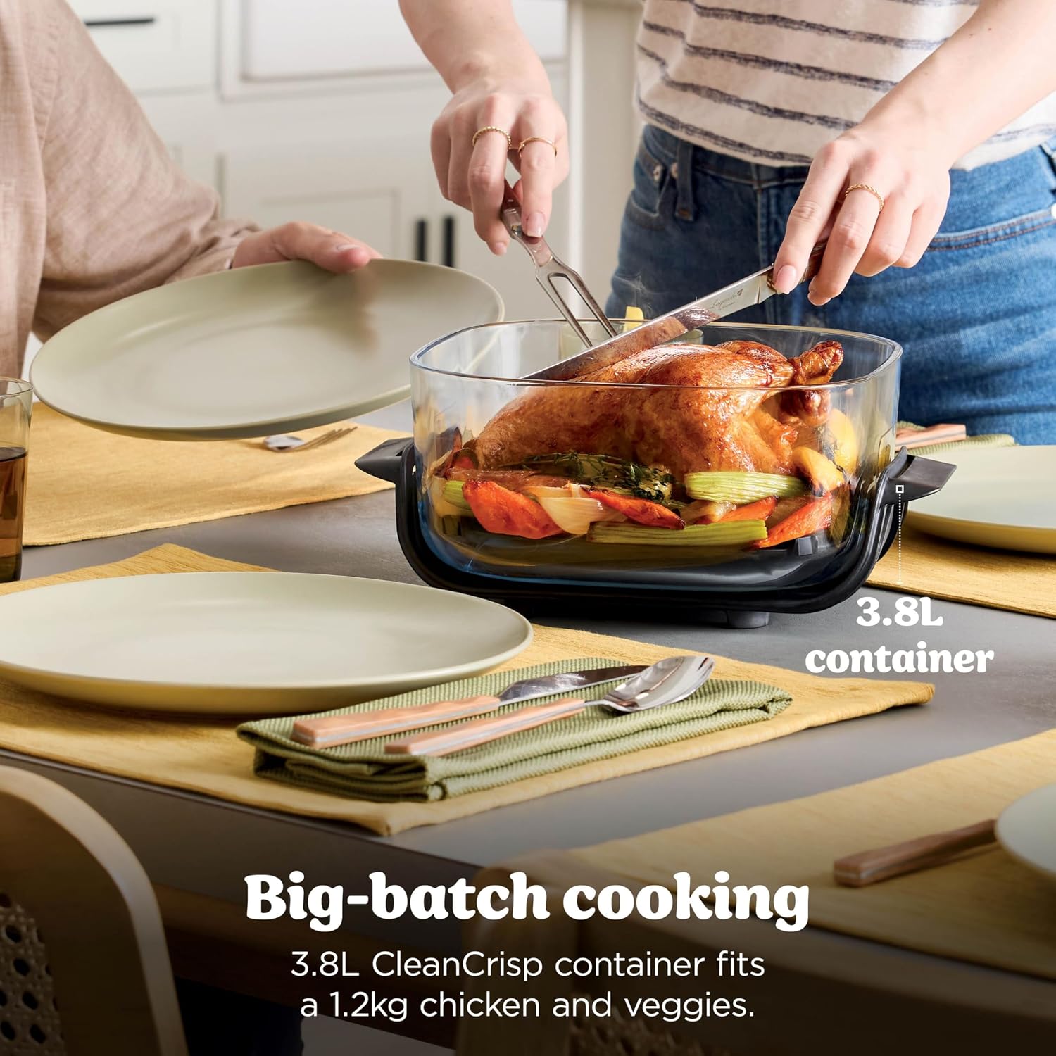 Detalle de Ninja CRISPi Portable Air Fryer 3.8L (FN101UKSTGD): 4-in-1, Stone Gold