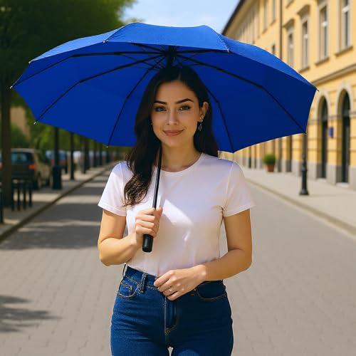 Detalle de AMVUZ Paraguas Plegable de Viaje Compacto Automático a Prueba de Viento – Azul