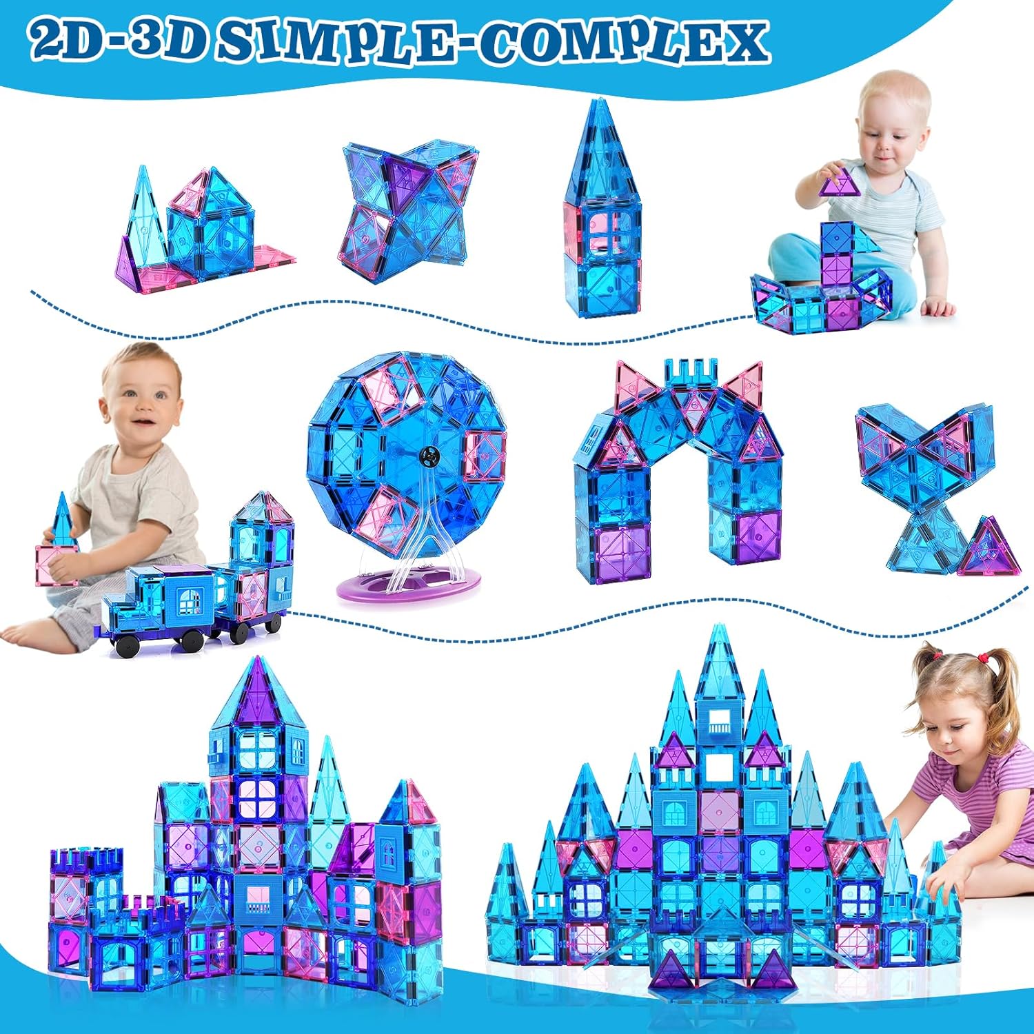 Detalle 2 de Magnetic Tiles 102pcs STEM castle set