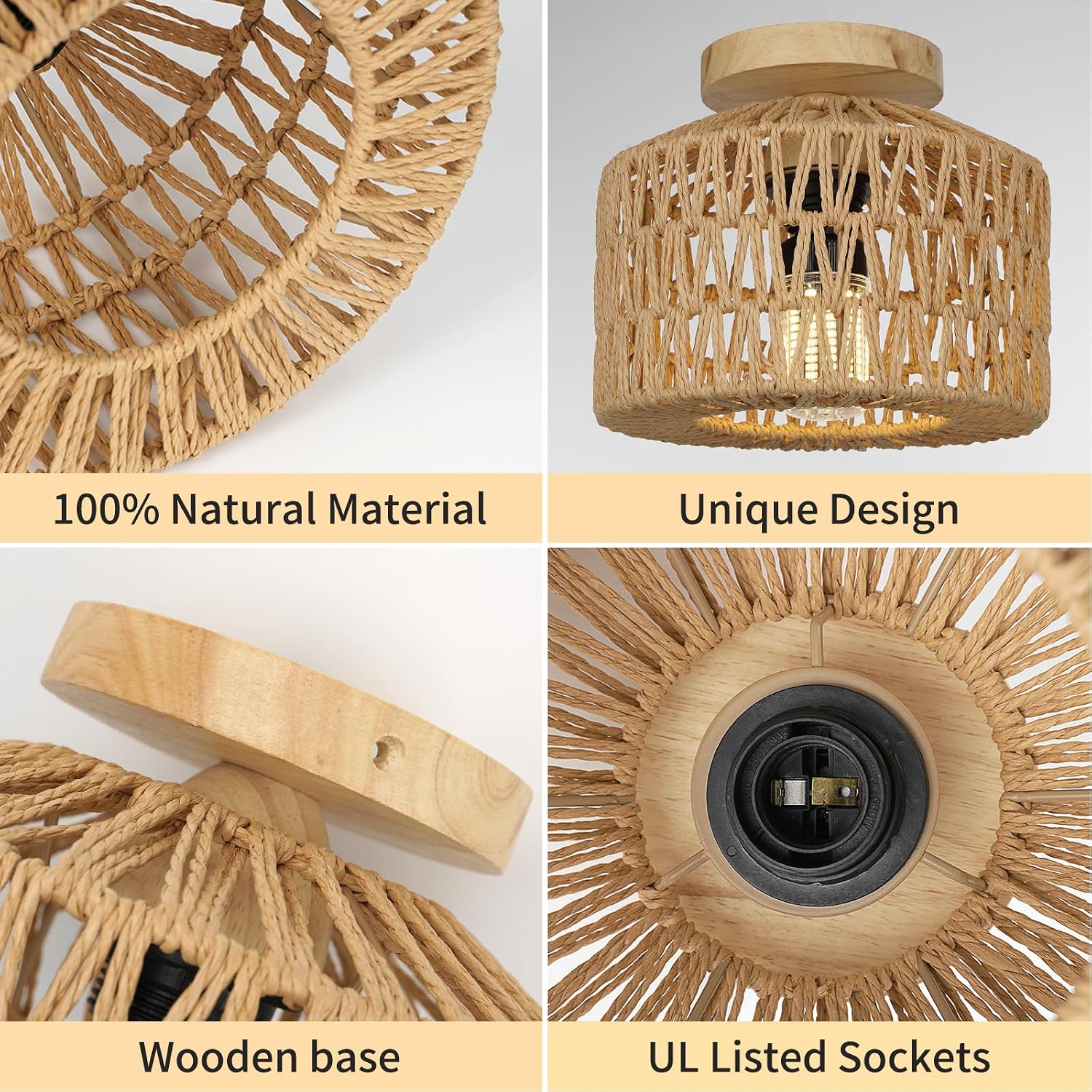 Detalle 2 de FRIDEKO HOME Deckenlampe Boho 3-flammig