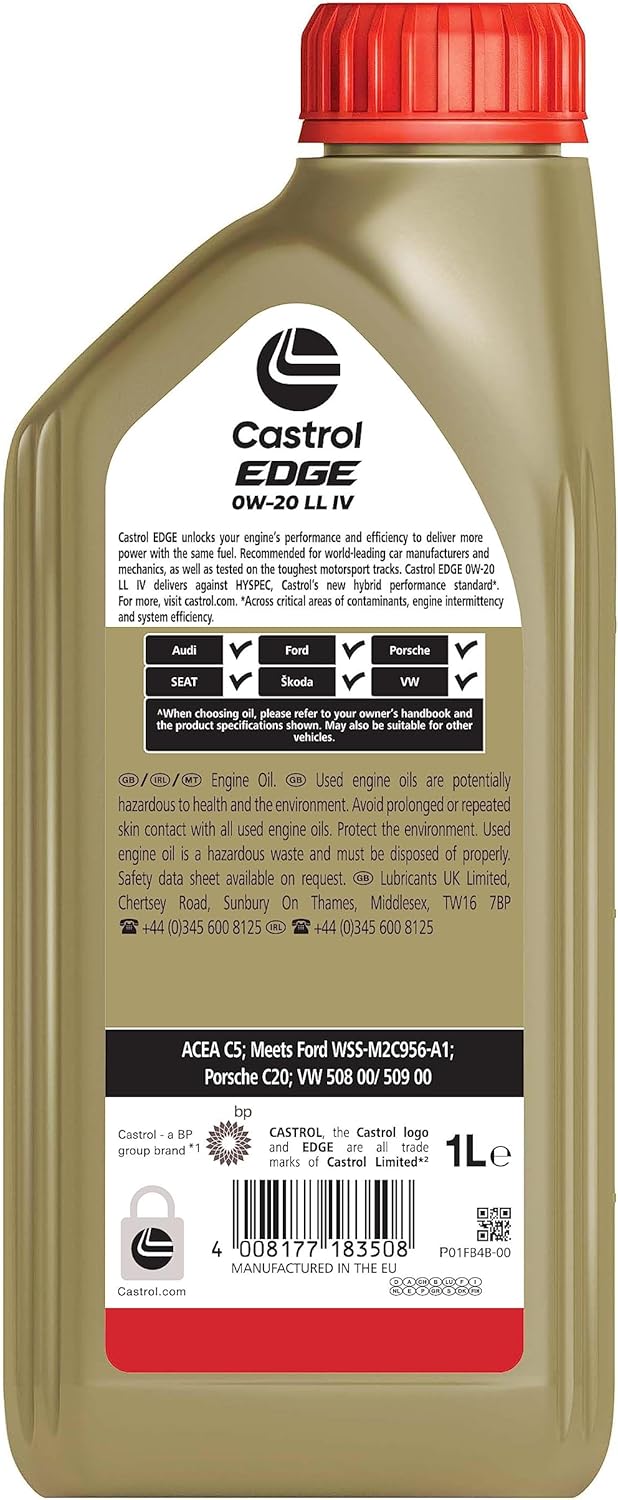 Thumbnail 1 de Castrol EDGE 0W-20 LL IV, 1L — Lubrifiant haute performance pour moteurs modernes