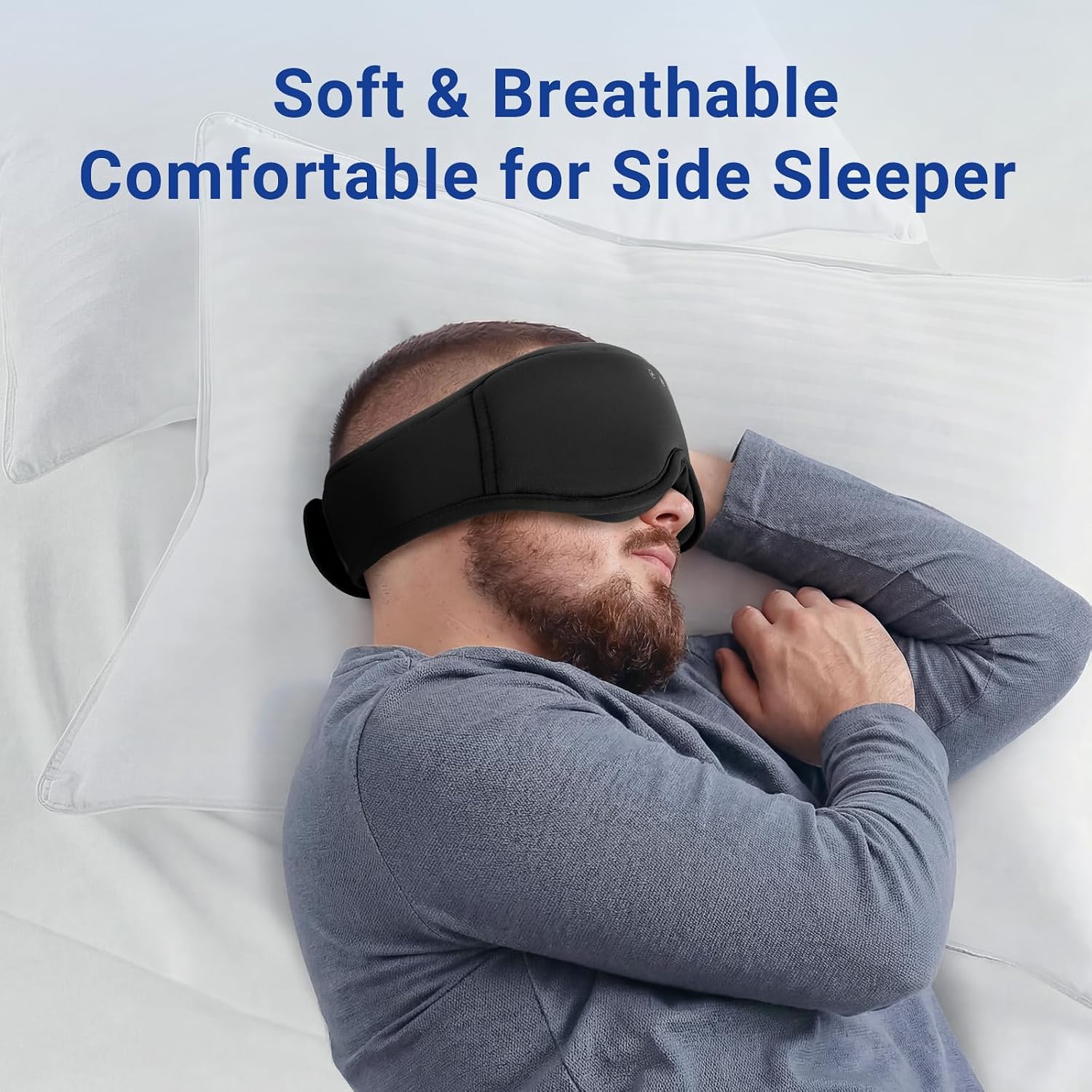 Thumbnail 2 de BeMyLady 3D Bamboo Cotton Sleep Mask with Bluetooth 5.4 Headphones (Grey)