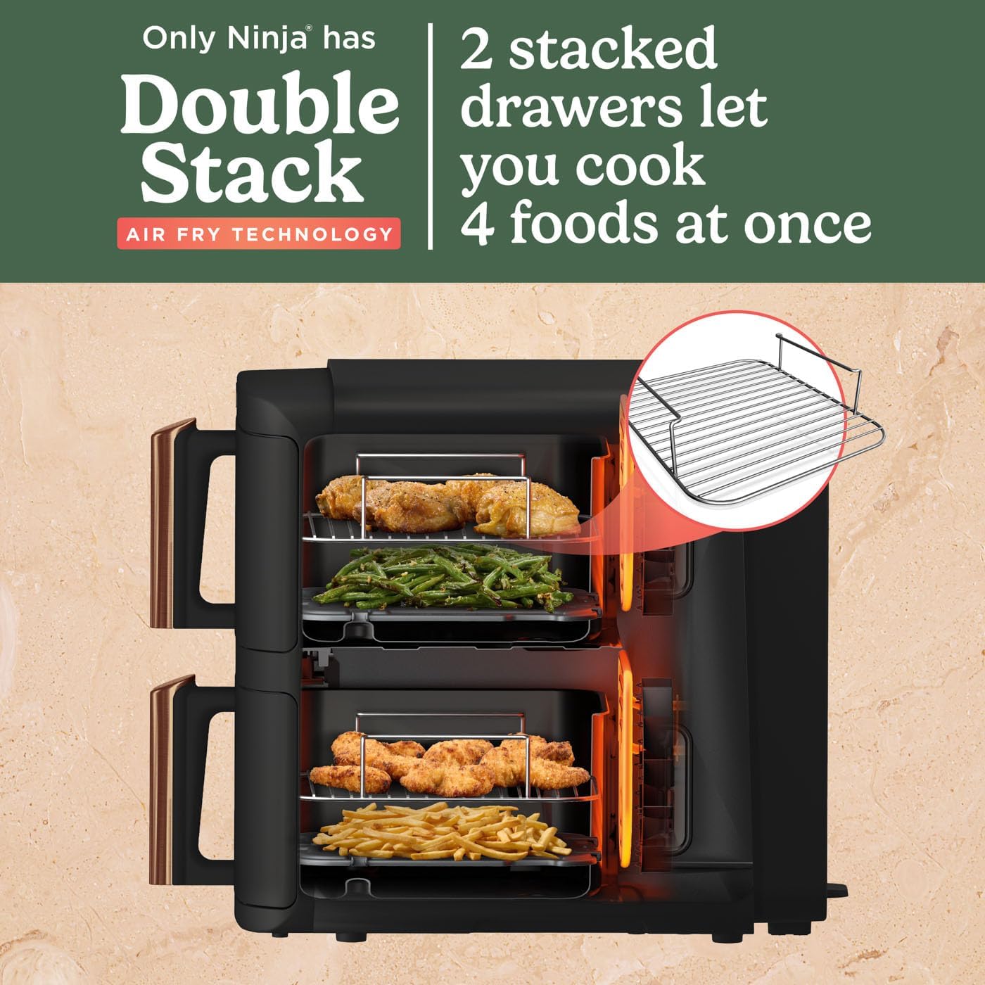 Detalle de Ninja Double Stack XL Air Fryer 9.5L
