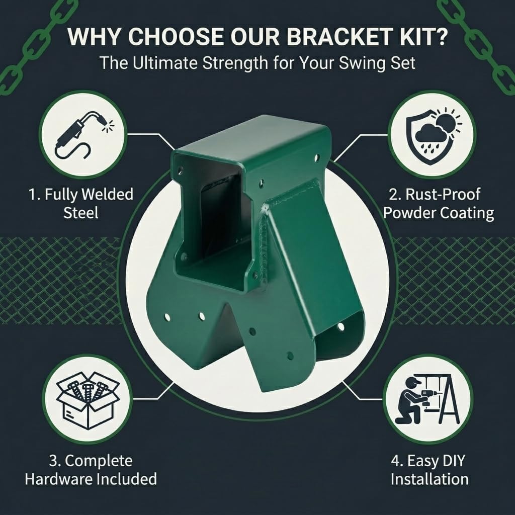 Detalle 1 de ORIGLE QQZJ-4X4-2PCS A-Frame Swing Set Brackets, Alloy Steel