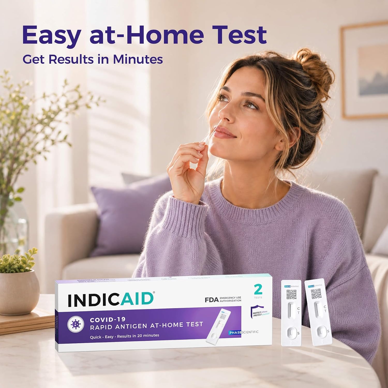 Detalle 2 de INDICAID COVID-19 Antigen Rapid Test, 20-Minute Results, 2-Test Pack