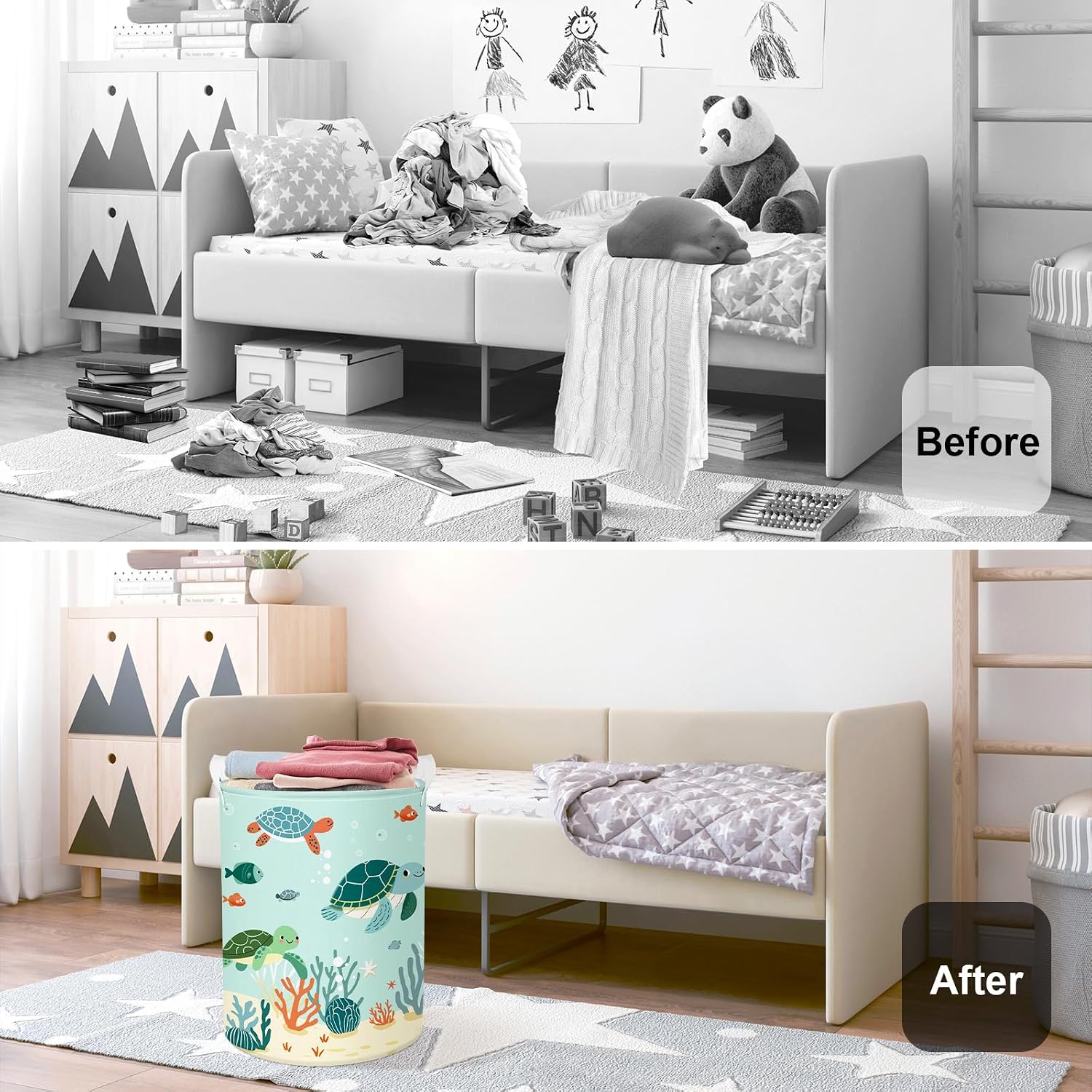 Detalle 2 de HUUMONSS Sea Animals Storage Basket 63L