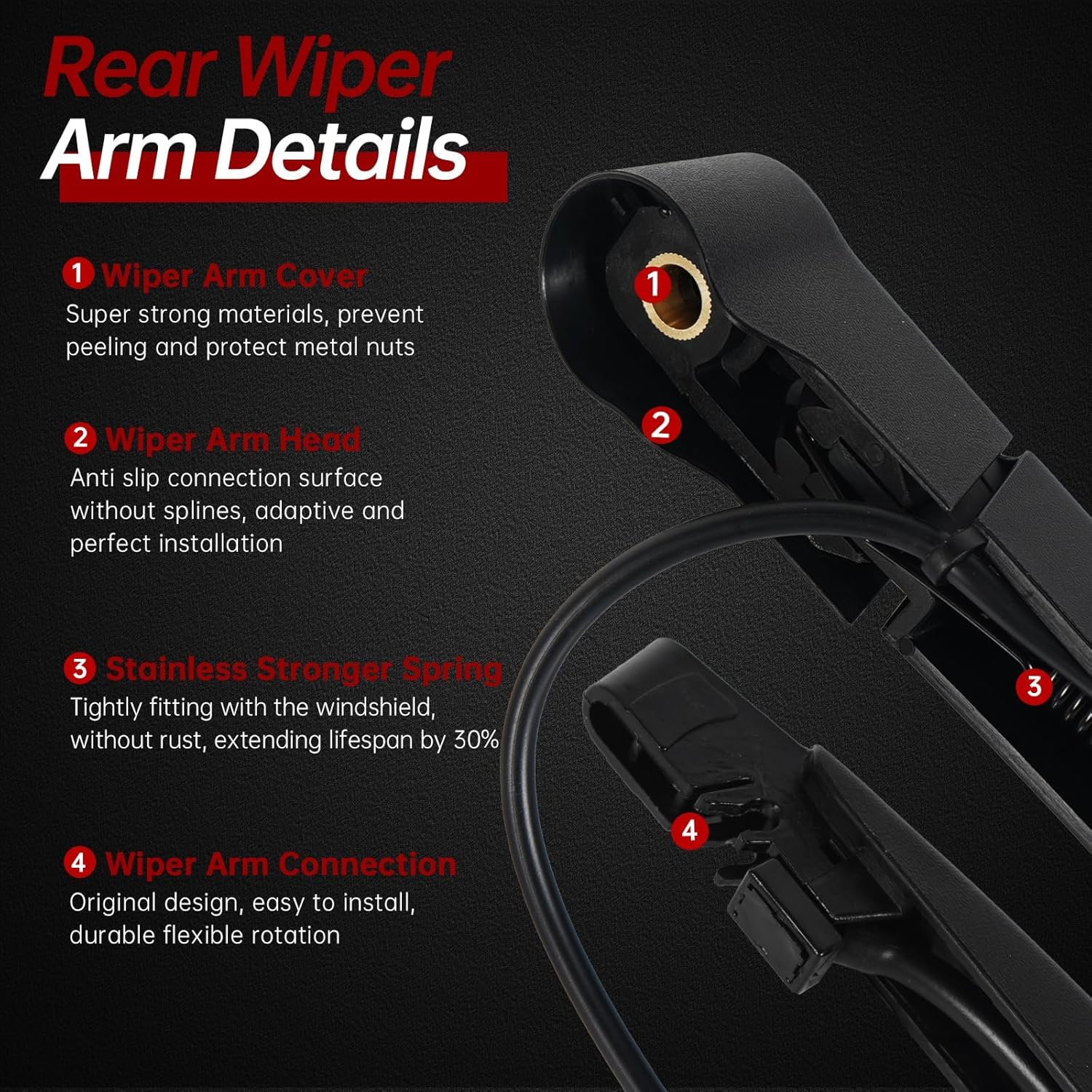 Thumbnail 2 de OTUAYAUTO Rear Wiper Arm Blade 12"