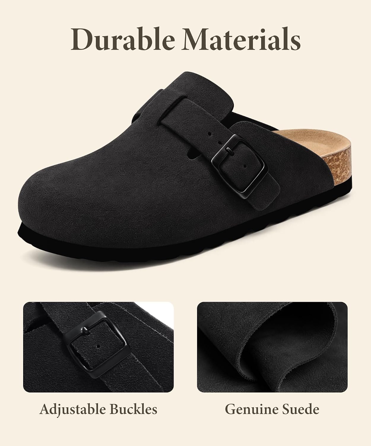 Detalle de Asgard a25edb51-3295-4c77-9f25-ddf426007c0f Suede Clogs with Cork Footbed