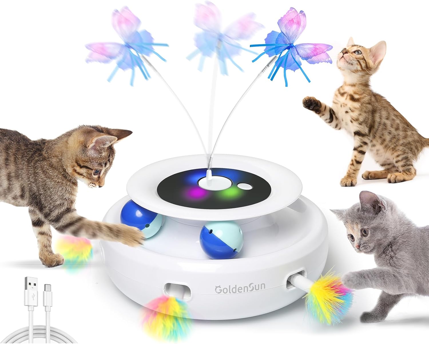 Detalle de GoldenSun 3-in-1 Interactive Cat Toy ๐ฏ๐ฑ