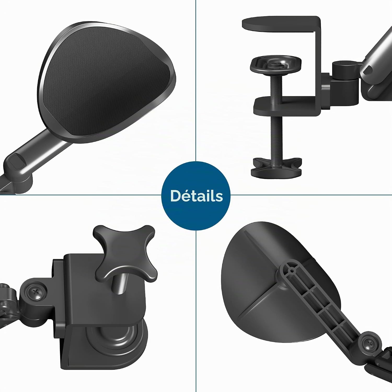 Thumbnail 5 de BONTEC Ergonomic Arm Rest Support Extender, aluminium bureauarmsteun met draaibare polssteun
