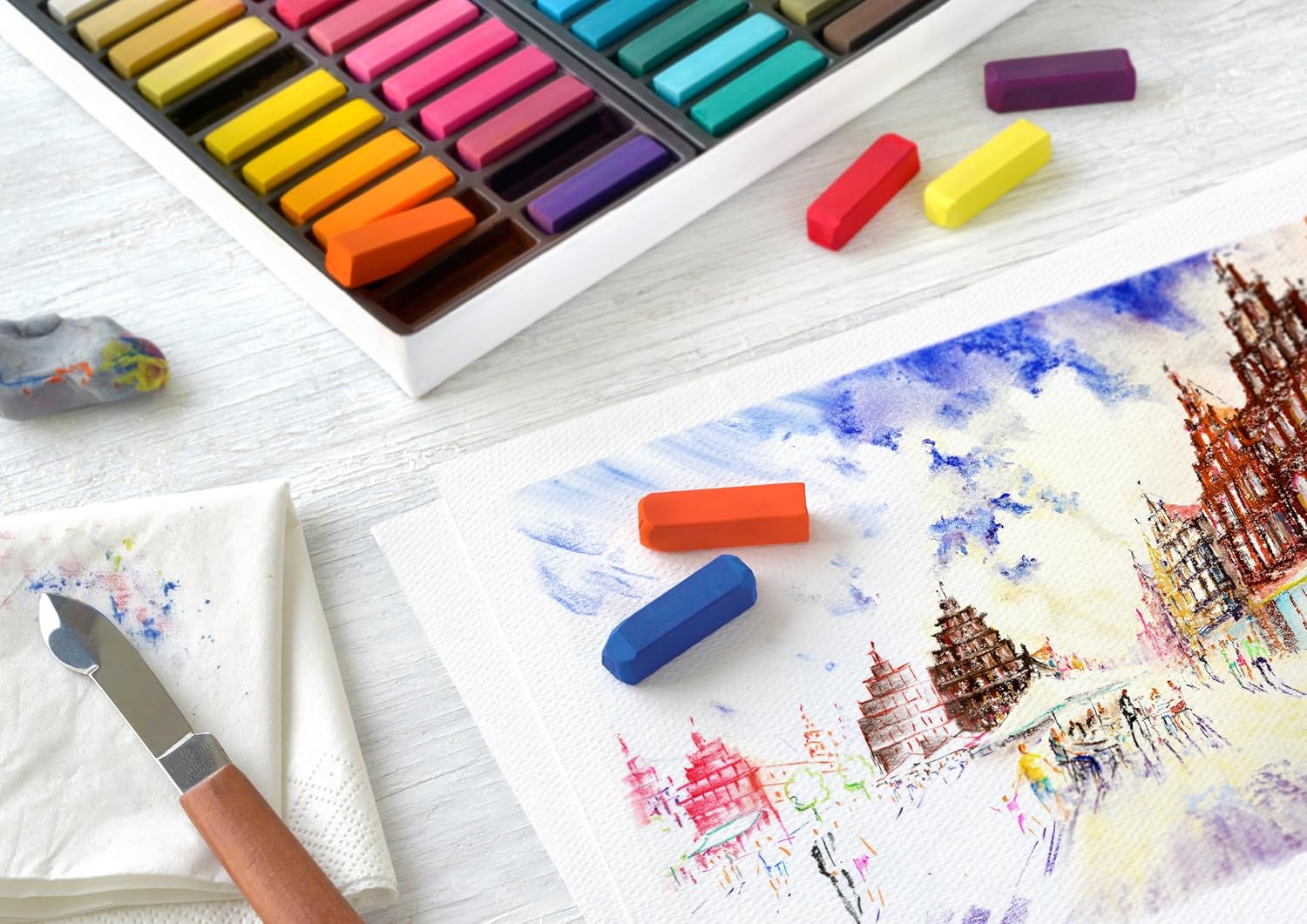 Detalle de FABER-CASTELL 128272 Softpastellkreide STUDIO QUALITY mini, 72er Etui