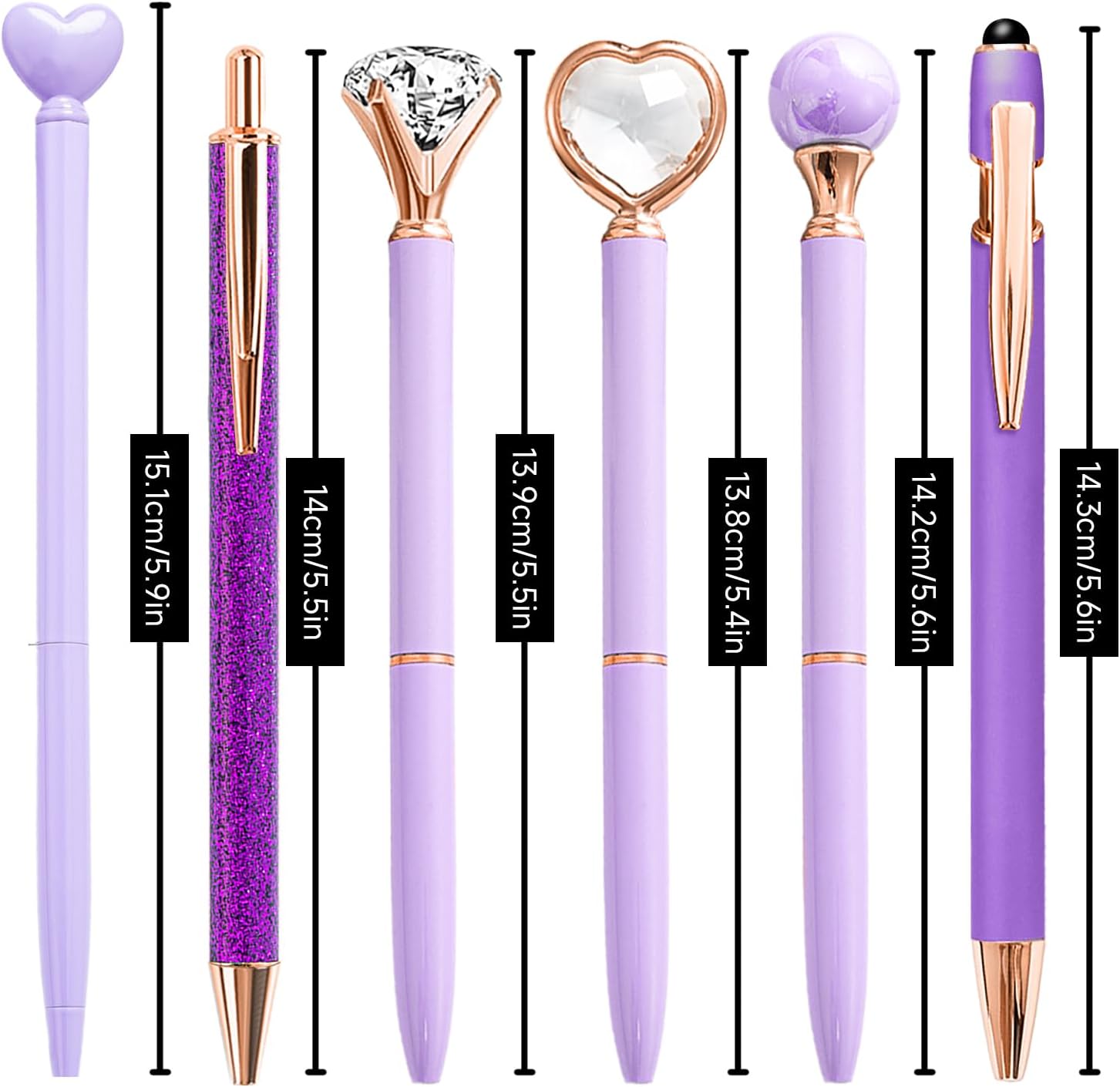 Thumbnail 6 de YOXMJDB Model 1 Purple Ballpoint Pens, 6-Piece Metal Set with 1.0mm Black Ink