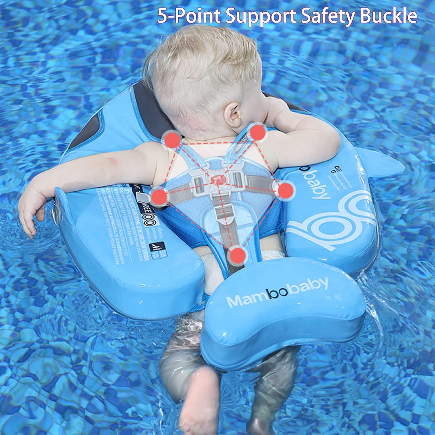 Thumbnail 3 de Luckclubtojoy Mambobaby Floats with Canopy & Tail (Non-Inflatable Baby Float) — Narwhal-Blue