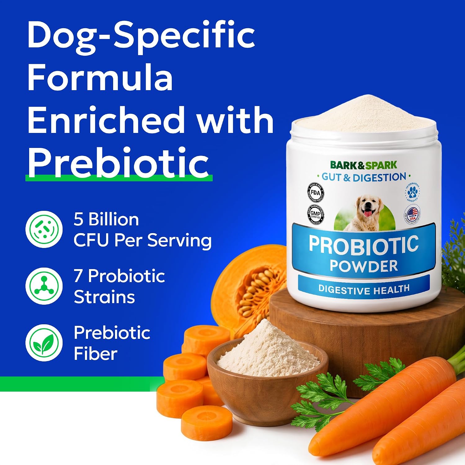 Detalle de BARK&SPARK Dog Probiotic Powder, 5 Billion CFUs