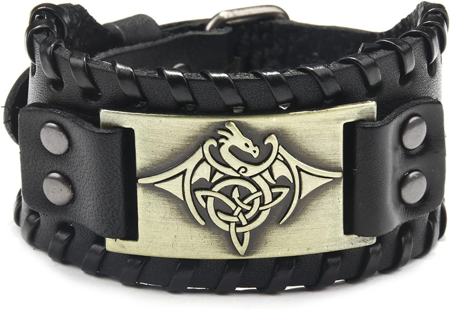 Thumbnail 5 de Thajaling Flying Dragon Totem Lederarmband – Breites Lederarmband mit keltischem Knoten