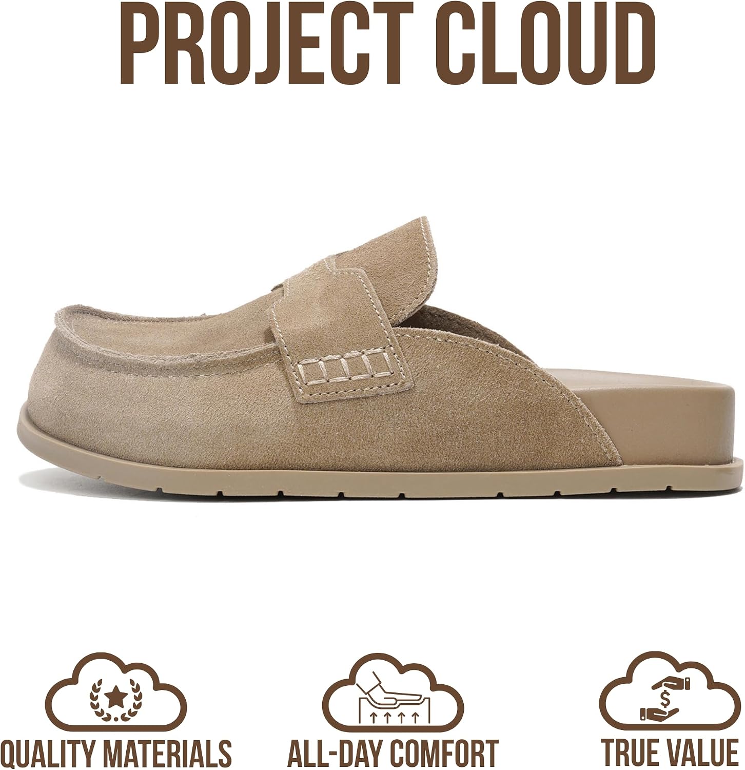 Detalle de Project Cloud Genuine Suede Clogs with Arch Support 👞