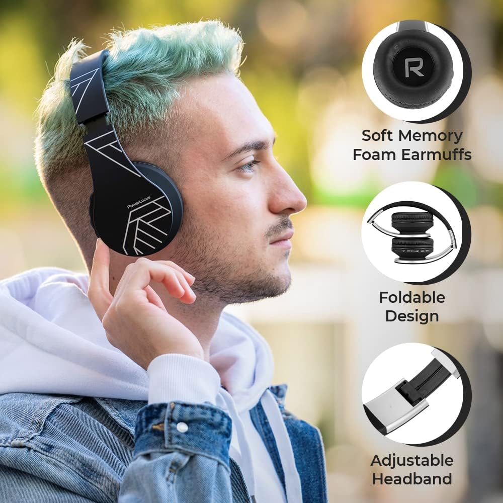 Detalle de PowerLocus Bluetooth Headphones Over Ear