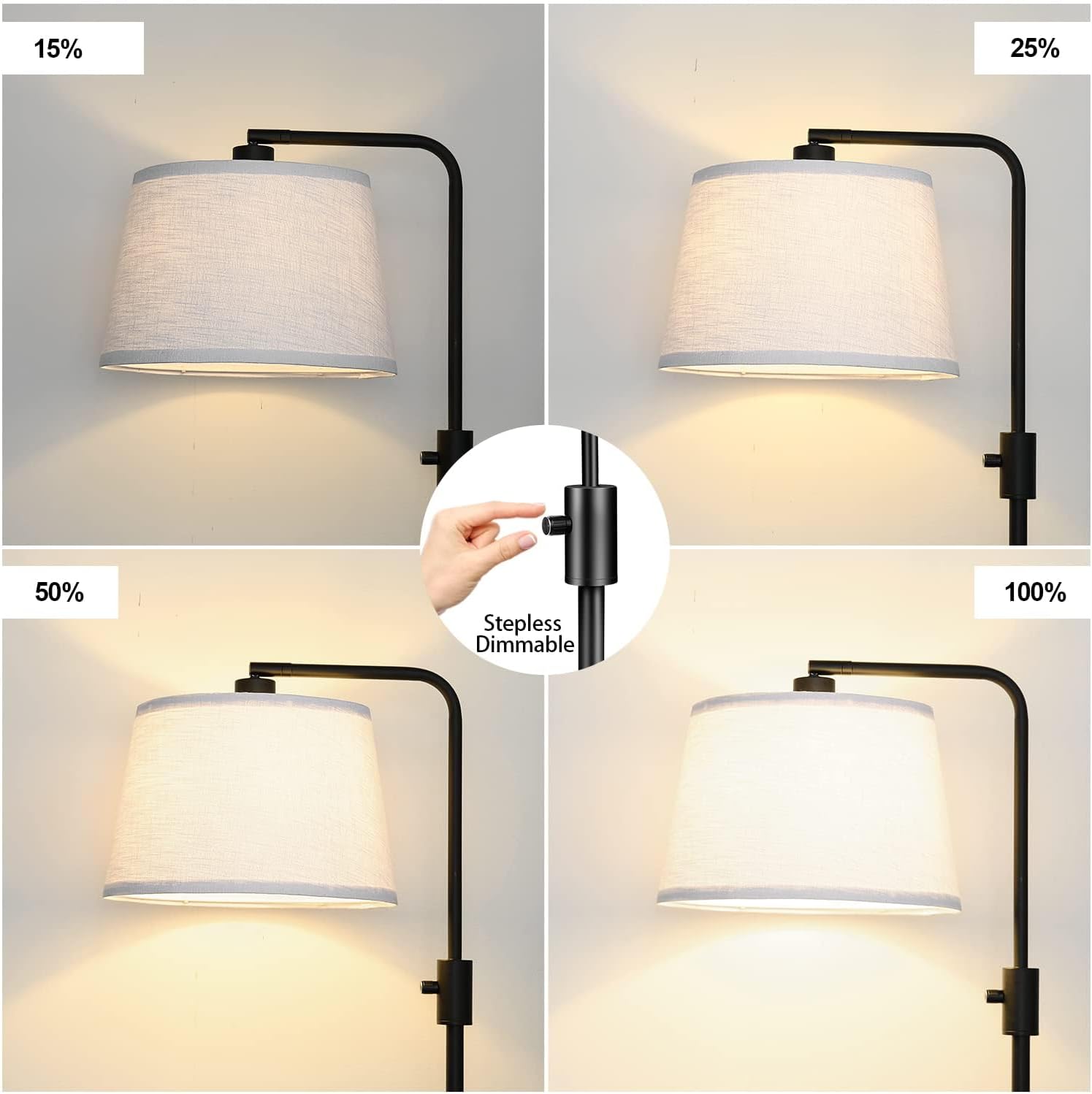 Thumbnail 2 de {Upgraded} Dimmable Arc Floor Lamp with 1000 Lumens LED Bulb Included