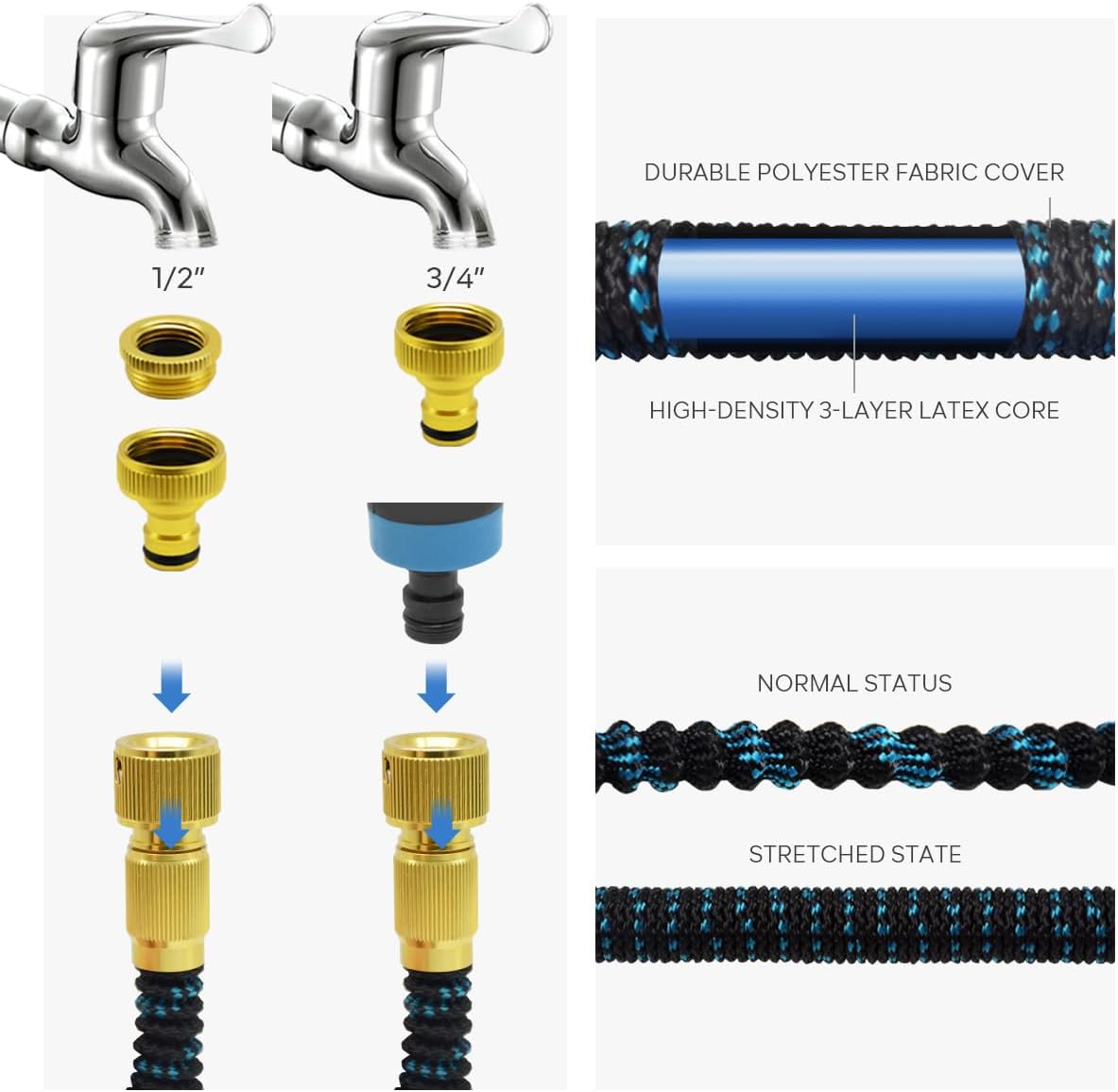 Detalle 2 de X-COTEC Tubo Estensibile da Giardino 15 m with Ugello Multifunzionale a 10 modalità