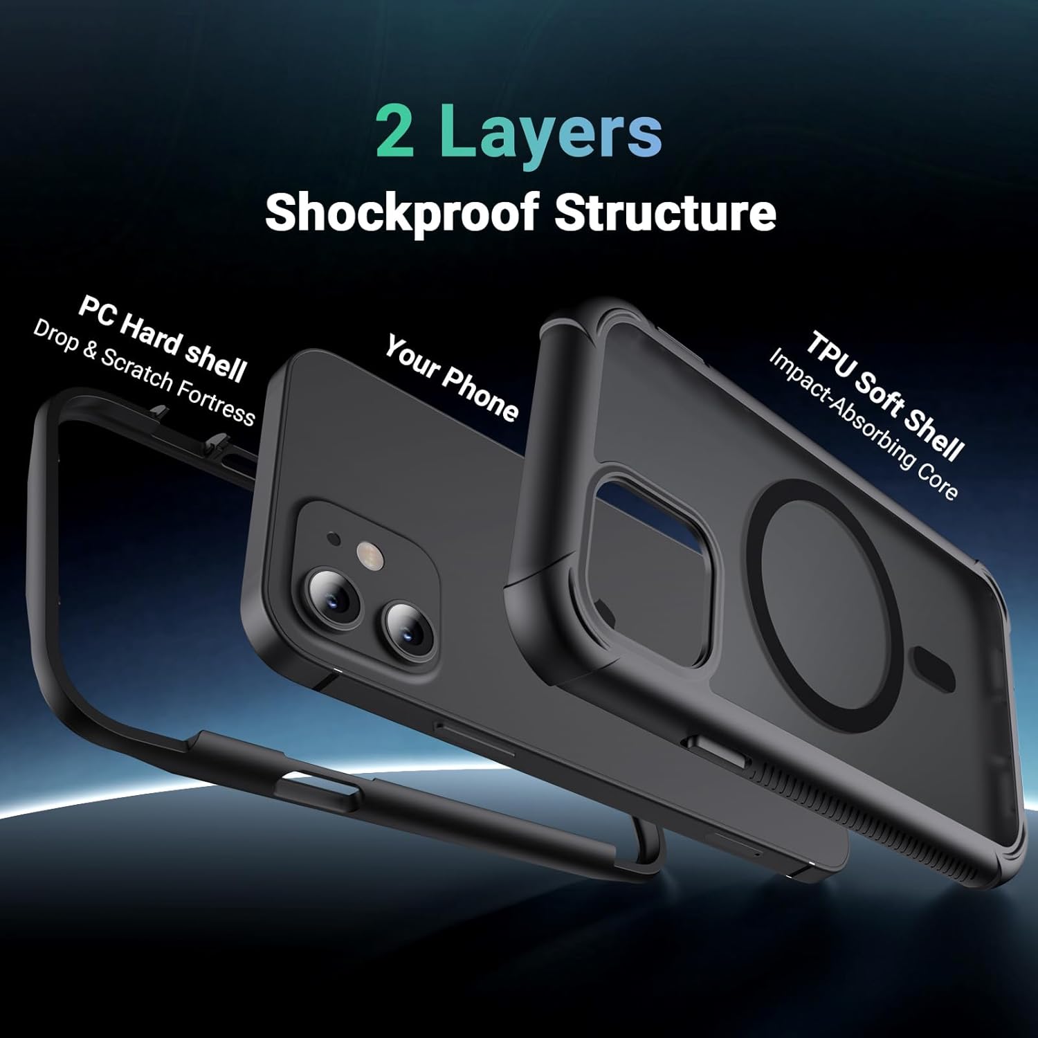 Thumbnail 1 de jaroco Magnetic Case for iPhone 12/12 Pro (6.1''), MagSafe Compatible, Military-Grade Drop Protection