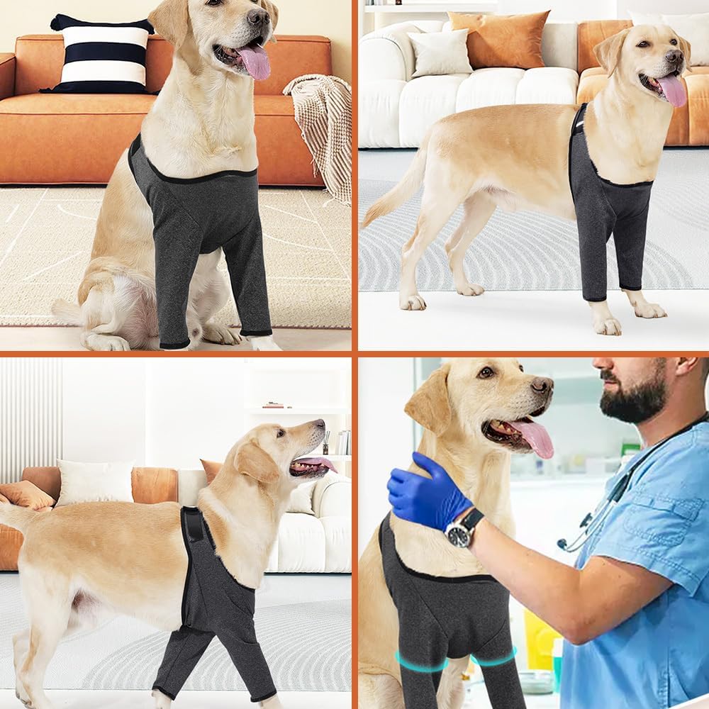 Detalle 2 de DONGKER Dog Elbow Protector for Front Leg Recovery – Breathable, Reusable Sleeve