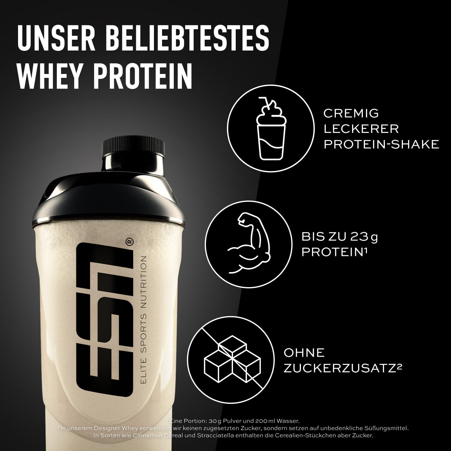 Detalle de ESN Designer Whey Protein Pulver Vanilla 1 kg – Vielseitiges Molkenprotein