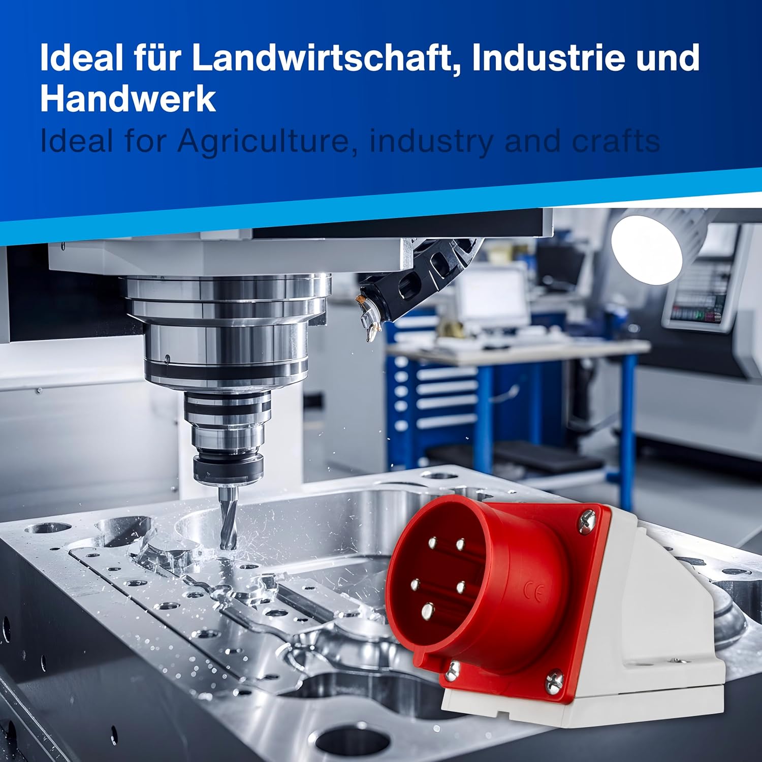 Thumbnail 6 de REV CEE Stecker Wandmontage 400V 16A, 5-polig, IP44 – robuster Drehstrom-Stecker