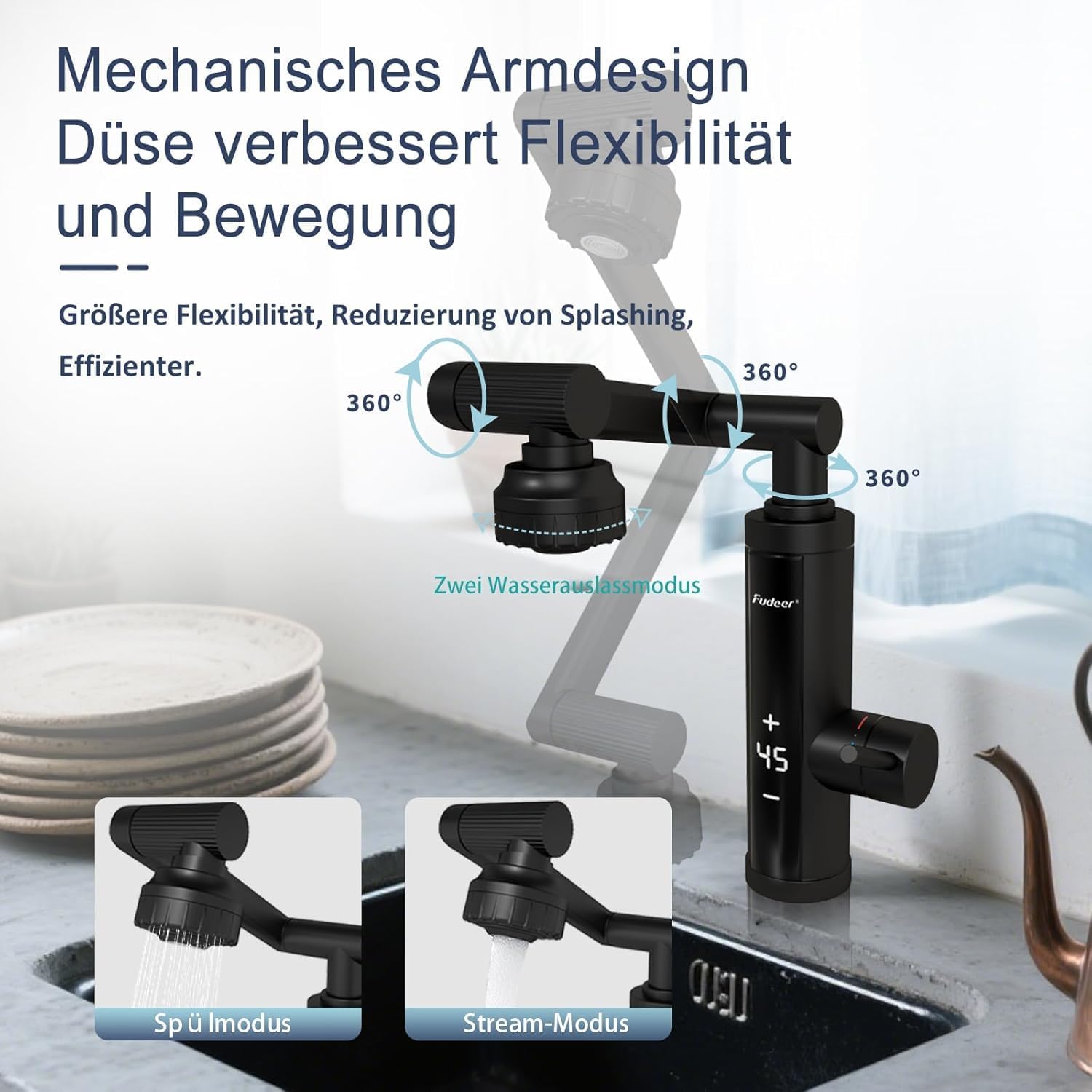 Detalle de Wasserhahn mit Durchlauferhitzer 230 V