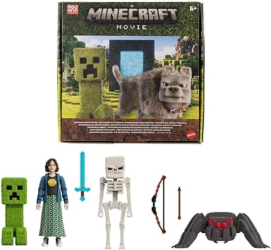 Detalle de Mattel Minecraft Encuentros en la superficie 🧱 Set con 4 figuras y accesorios