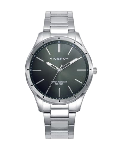 Detalle de Viceroy Grand 401385-67: Reloj de Hombre Elegante en Acero Inoxidable con Esfera Verde