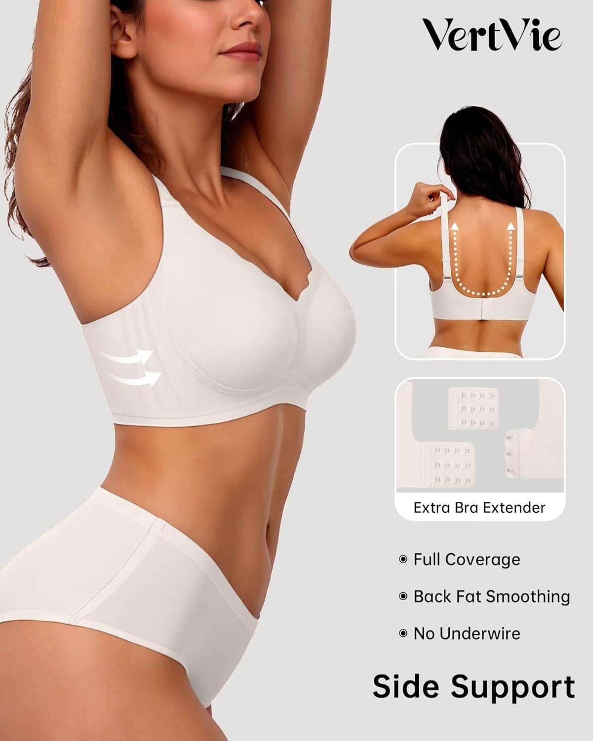 Thumbnail 2 de Vertvie Women Seamless Jelly Bras: Wireless Push-Up Bralette with Full Coverage