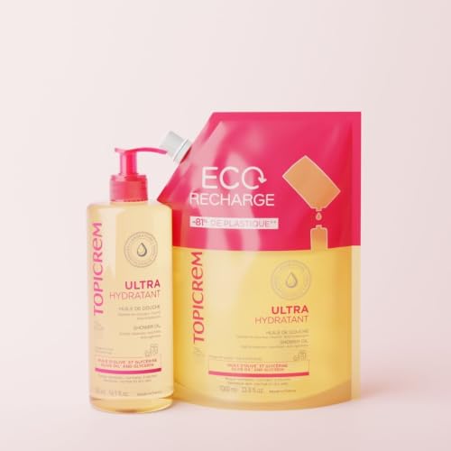 Detalle de Topicrem Ultra-Hydratant, Huile de Douche 8H – Gel douche pour visages et corps, 500 ml