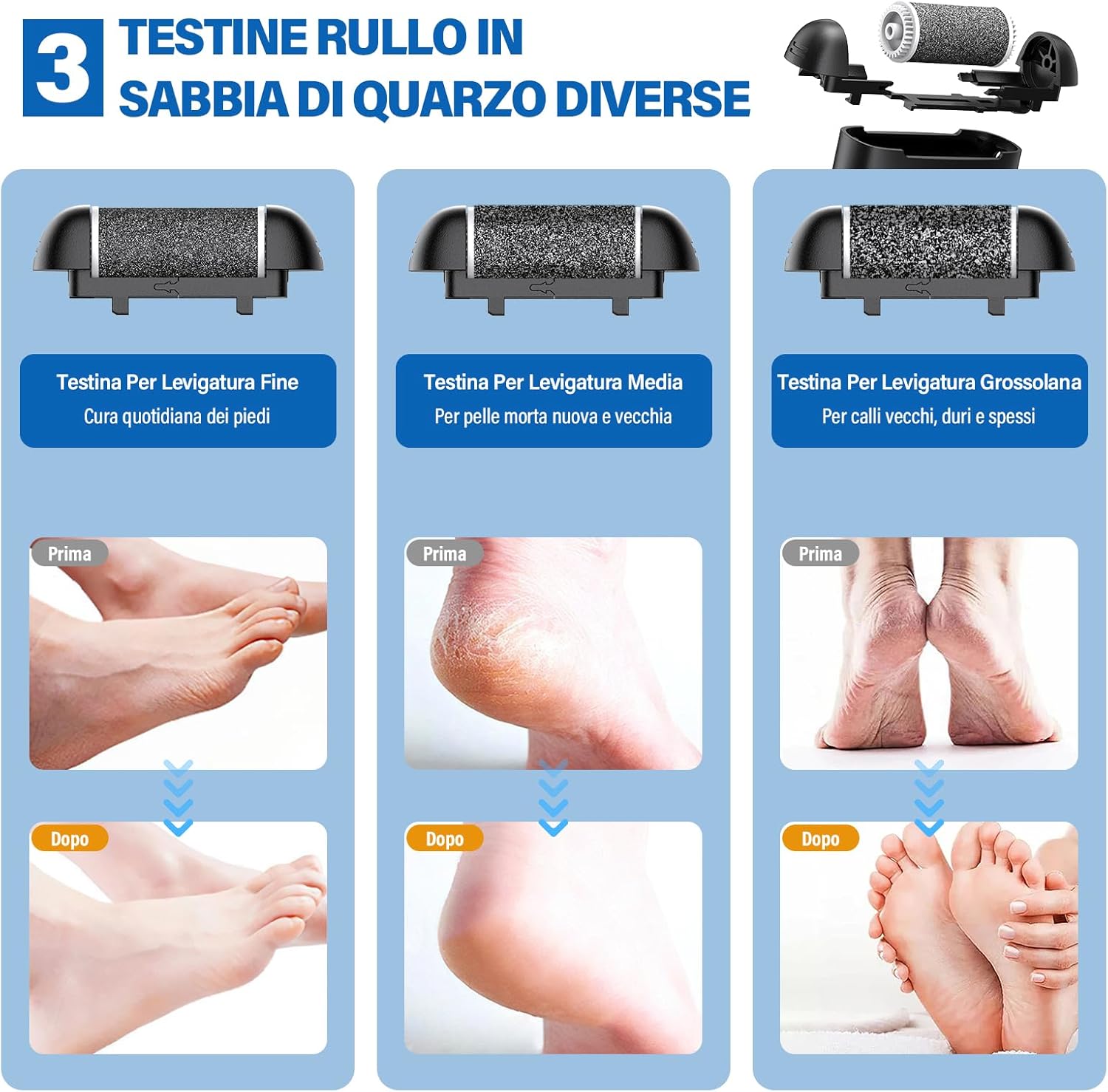 Thumbnail 3 de Ehomfory Pedicure Elettrico Professionale Piedi: Set Rimozione Calli con 3 Velocità e Illuminazione
