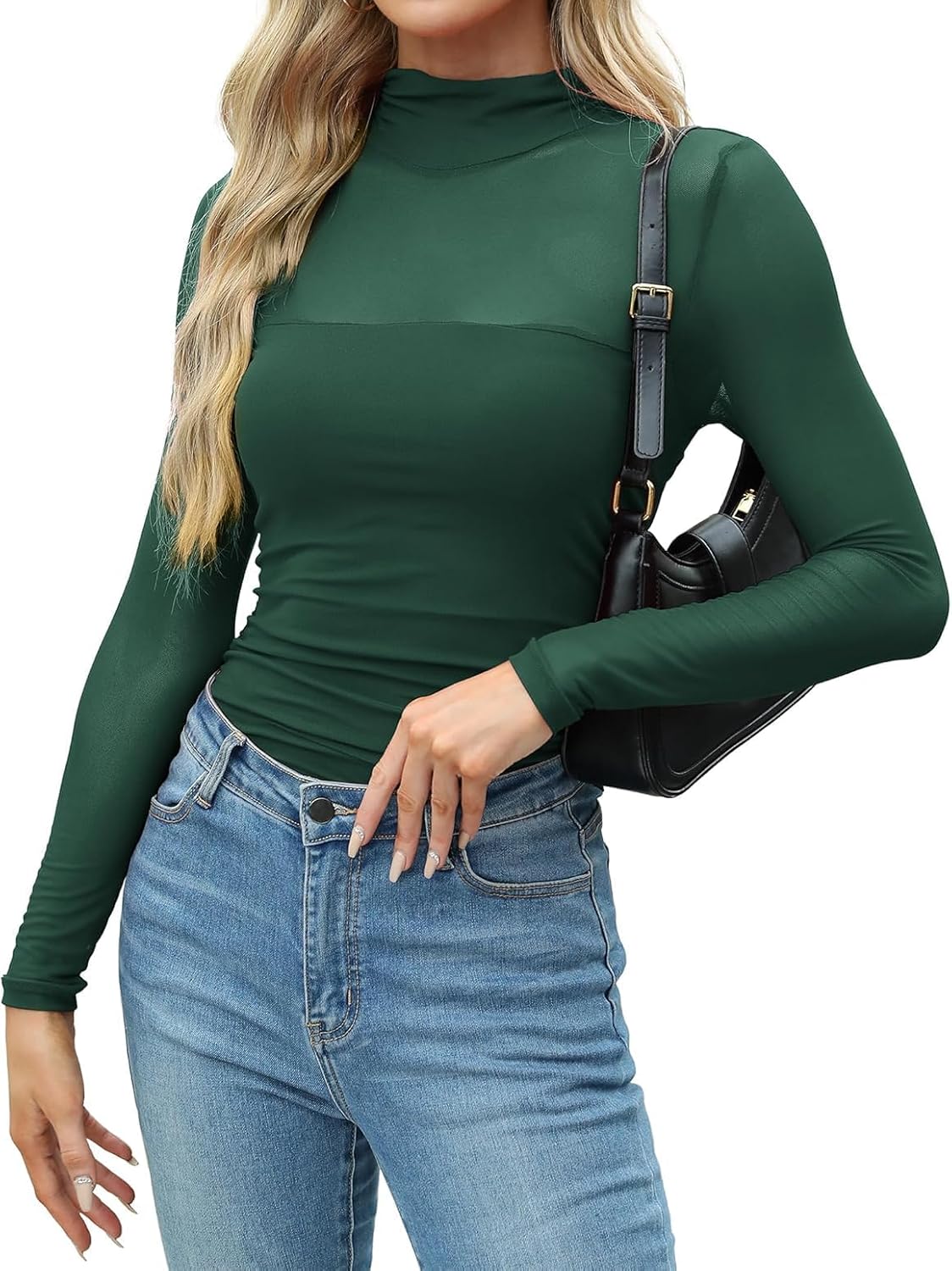 Detalle 2 de Zeagoo Mesh Oberteil Langarm Slim Fit