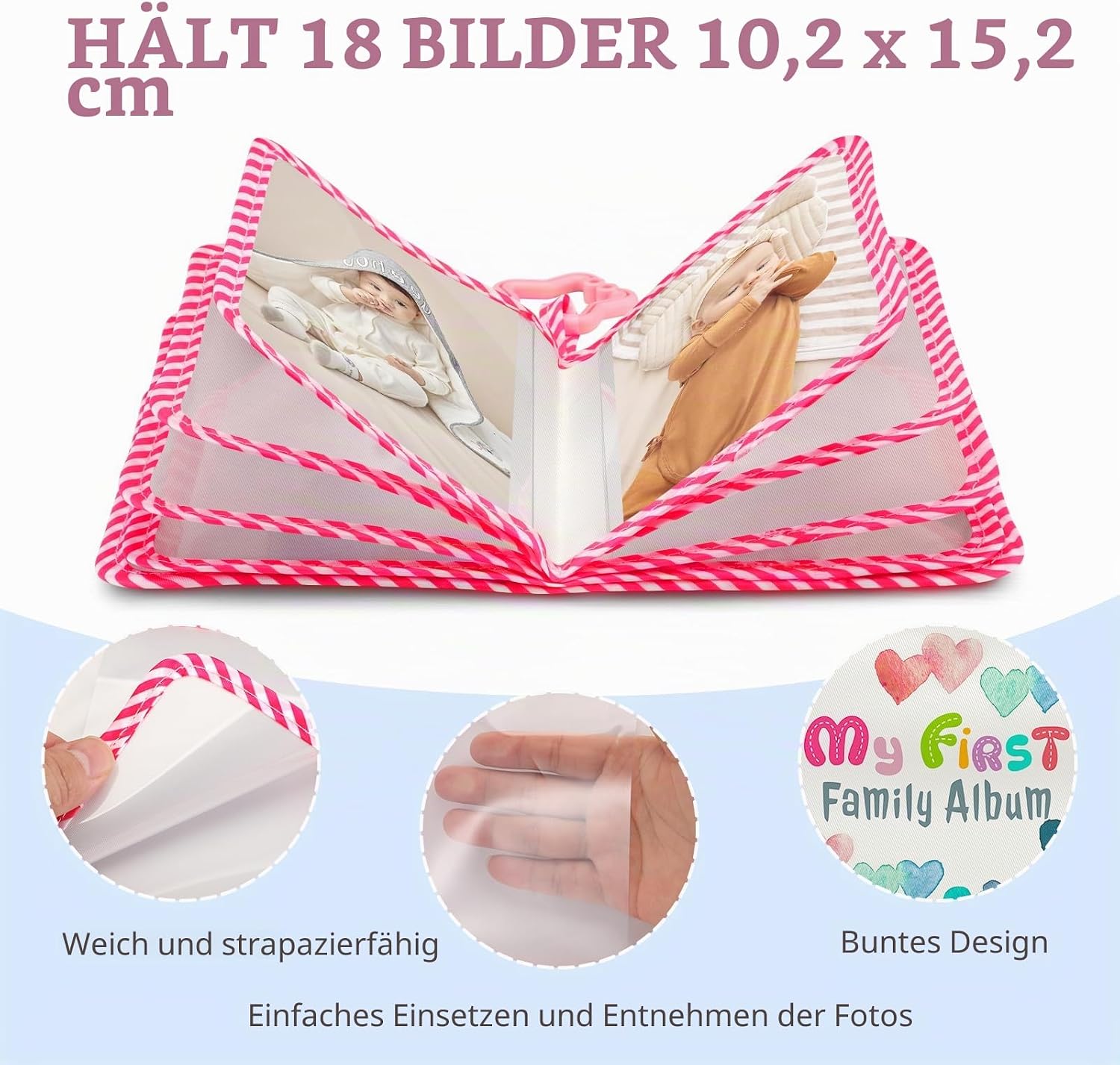 Thumbnail 4 de Fintie Baby Fotoalbum 4x6 Zoll, 18 Fotos