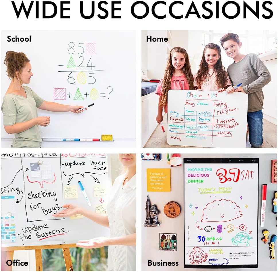 Thumbnail 6 de Shuttle Art 15-Farben Whiteboard Marker Set mit Magnetkappen und Radiergummi – feine Spitze, trocken abwischbar