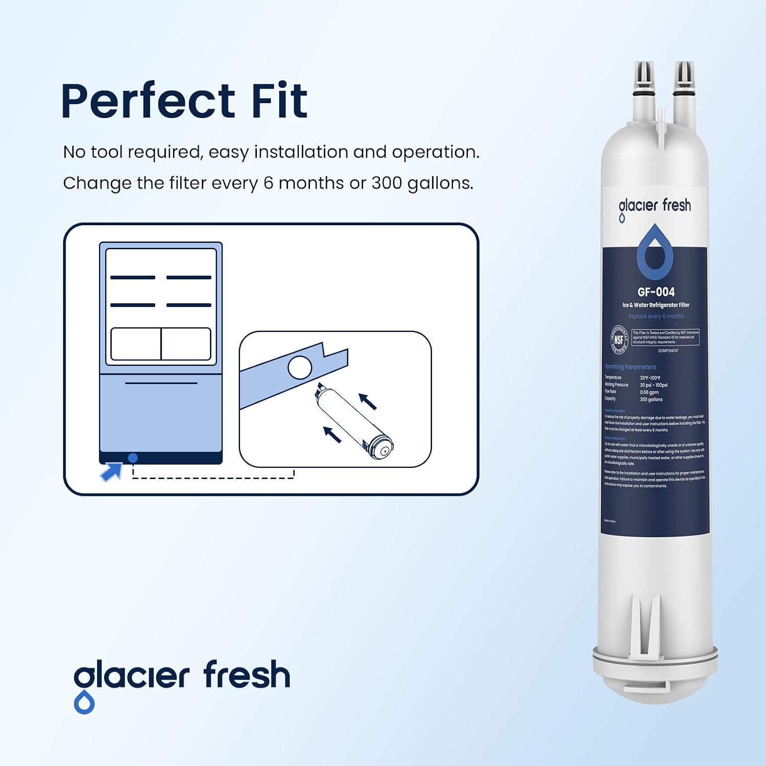 Detalle de GLACIER FRESH Refrigerator Water Filter 3-Pack