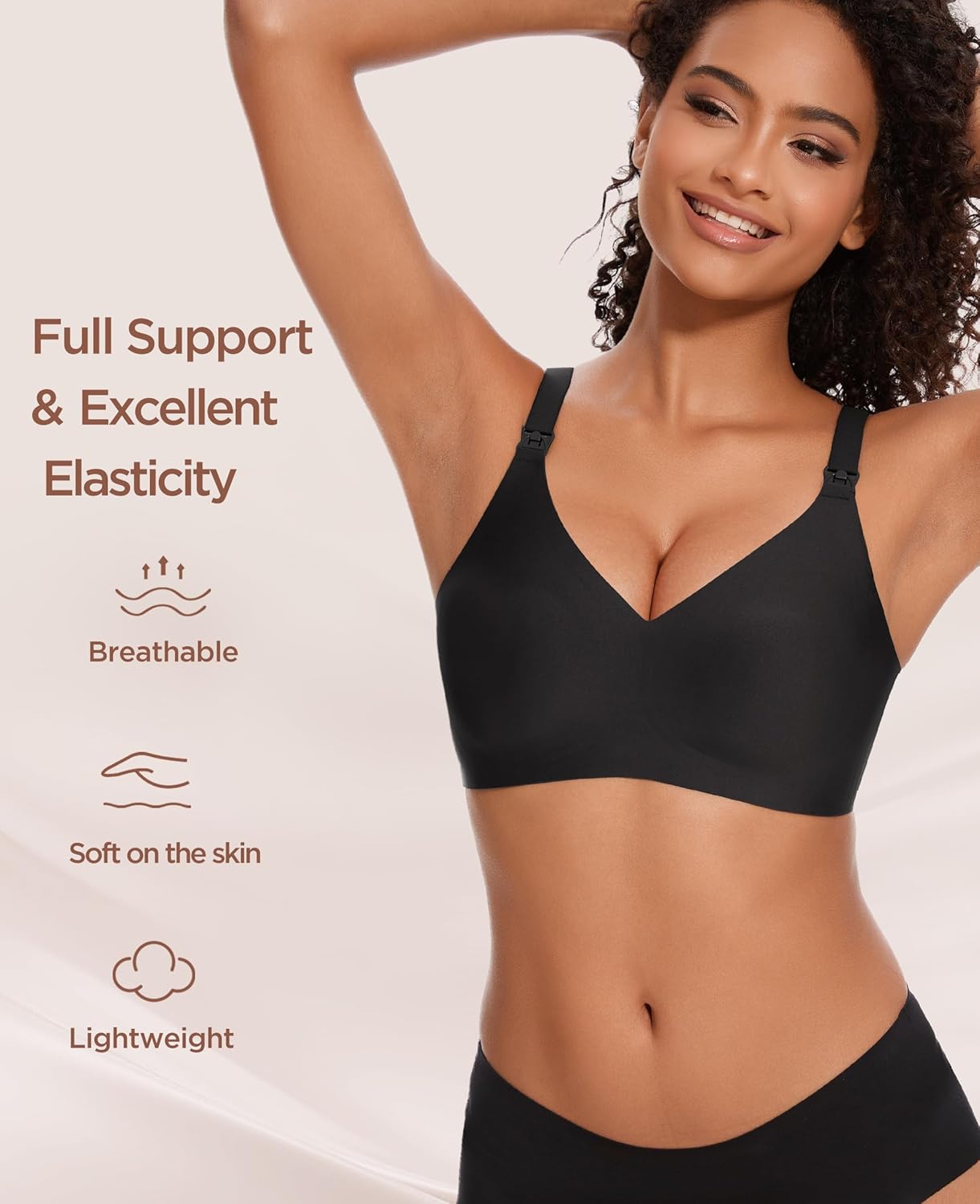 Detalle 2 de HBselect Nursing Bras for Breastfeeding: Seamless Wireless Maternity Bralette