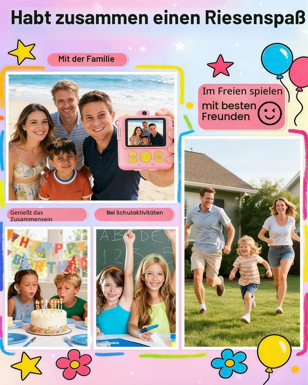 Thumbnail 6 de Affheny 20 Rollen Sofortbildkamera-Nachfüllpapier (HD) für Kinder, BPA-frei