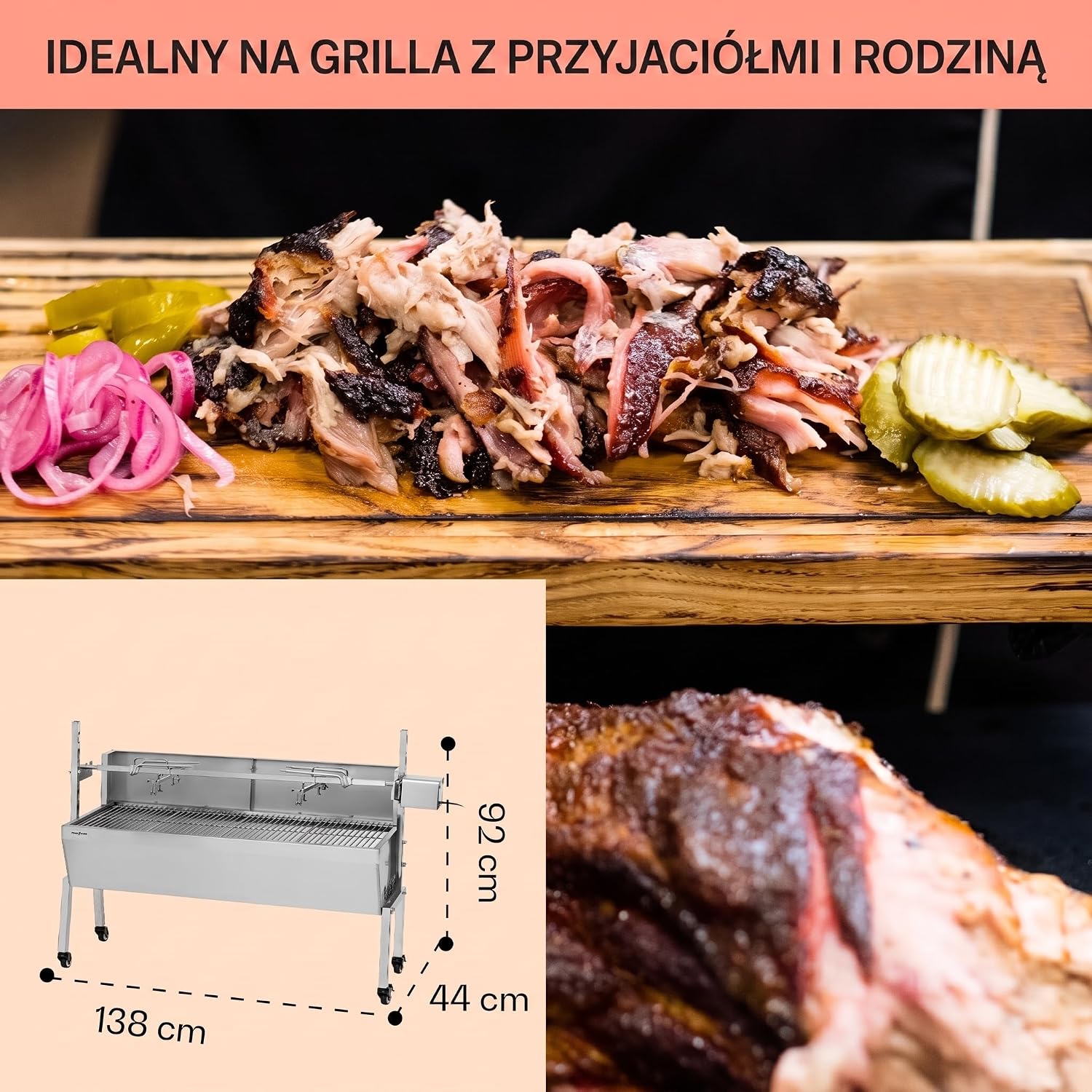 Thumbnail 6 de Klarstein grill rożnowy 2w1 z silnikiem, 4 rusztami i osłoną przeciwwiatrową