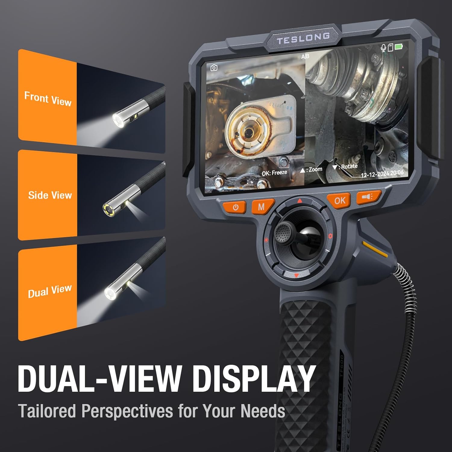 Thumbnail 3 de Teslong 360 Articulating Inspection Camera with 6-inch Monitor (TF600) for HD Steerable Borescope Inspections