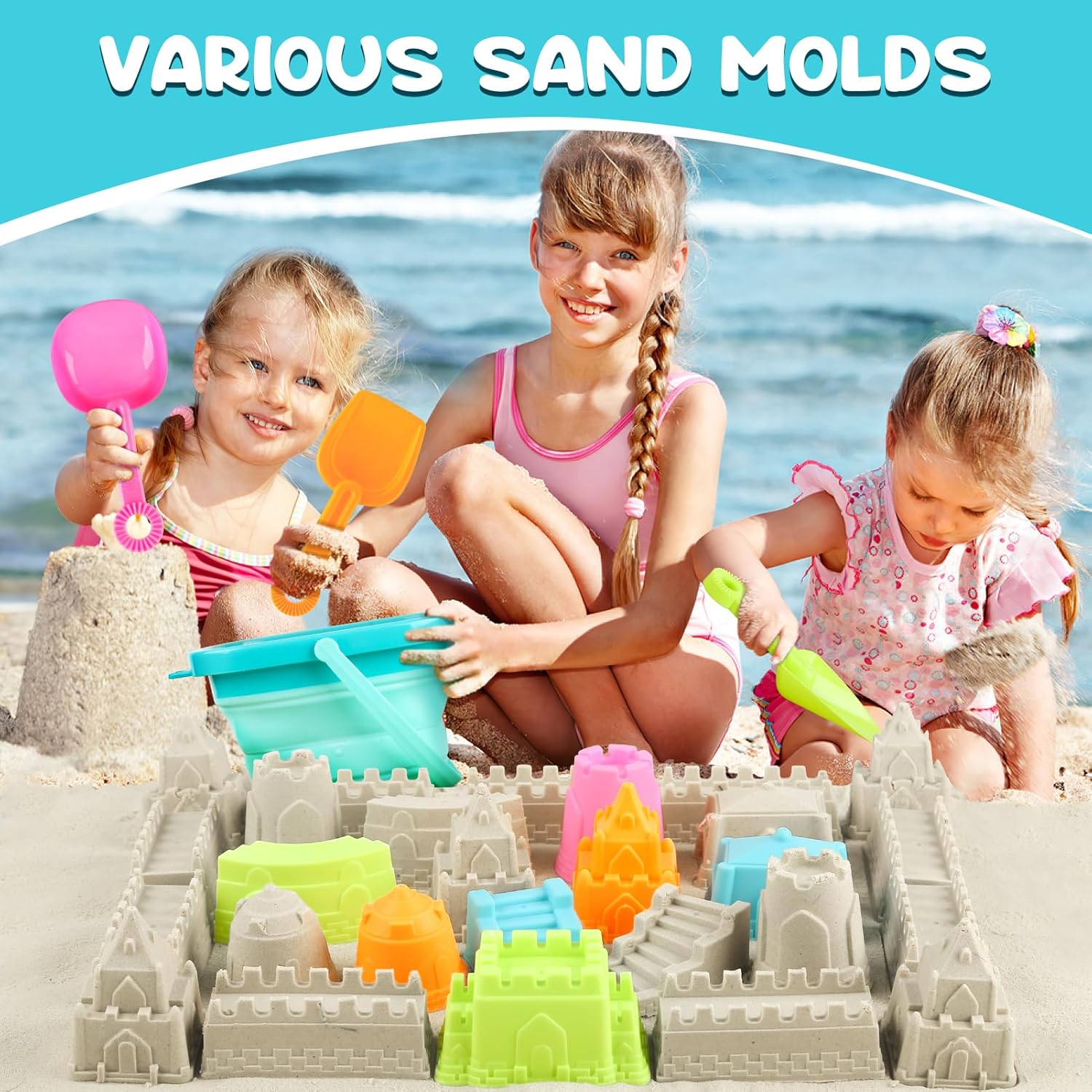 Thumbnail 2 de YIMORE Sandspielzeug Strandset 28 Teile