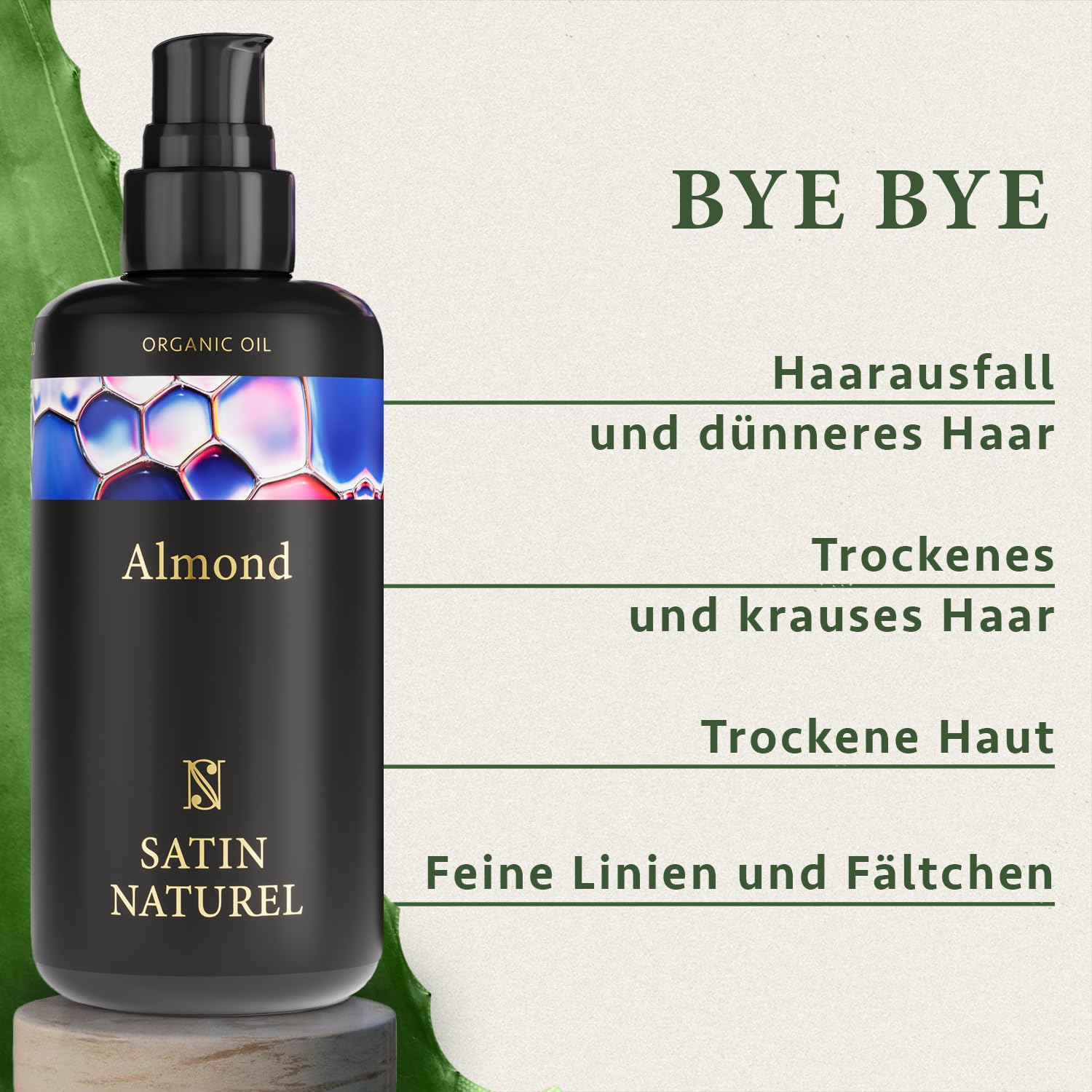 Detalle de Satin Naturel Bio Mandelöl kaltgepresst 200 ml – Haar- und Babyöl