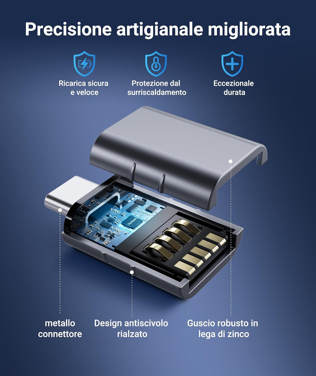 Detalle 2 de Syntech Adattatore USB‑C a USB 2 pezzi per dispositivi USB
