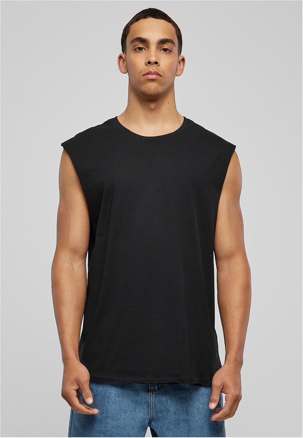 Detalle de Urban Classics Herren Open Edge Sleeveless Tee – Ärmelloses Shirt für Streetwear & Training